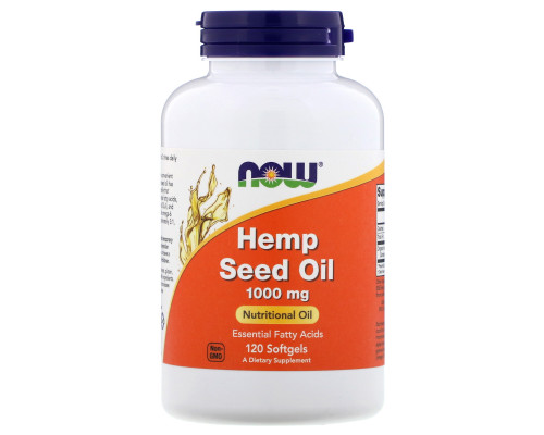 Масло семян конопли, Hemp Seed Oil, NOW Foods, 1000 мг, 120 гелевых капсул