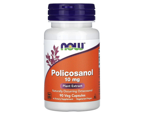 Поликозанол, Policosanol, Now Foods, 10 мг, 90 вегетарианских капсул