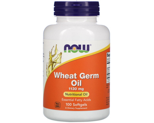 Масло зародышей пшеницы, Wheat Germ Oil, Now Foods, 1130 мг, 100 гелевых капсул