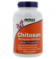 Хитозан и хром для похудения, Chitosan, Now Foods, 500 мг, 240 капсул