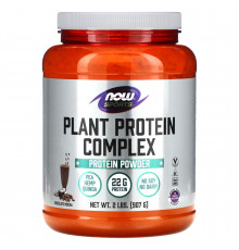 Протеин растительный, Plant Protein, Now Foods, комплекс из лебеды, гороха и конопли, вкус шоколадного мокко, 907 г