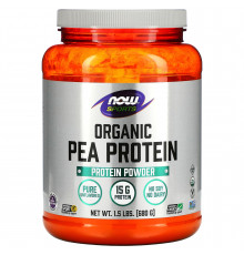 Гороховый протеин, Organic Pea Protein, Now Foods, органик, порошок, без вкуса, 680 г