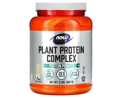 Протеин растительный, Plant Protein Complex, Now Foods, комплекс, сливочно-ванильный, 907 г