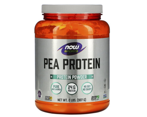 Гороховый протеин, Pea Protein, Now Foods, Sports, без вкуса, 907 г