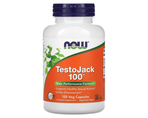 Репродуктивное здоровье мужчин, TestoJack 100, Now Foods, 120 вегетарианских капсул
