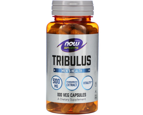 Трибулус, Tribulus, Now Foods, Sports, 500 мг, 100 вегетарианских капсул
