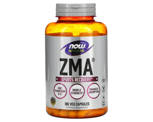 Спортивное восстановление, комплекс ЗМА, ZMA, Now Foods, Sports, 180 вегетарианских капсул