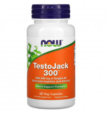 Тонгкат али, TestoJack 300, Now Foods, репродуктивное здоровье мужчин, 300 мг, 60 вегетарианских капсул