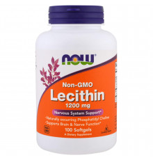 Лецитин, Lecithin, Now Foods, 1200 мг, 100 гелевых капсул