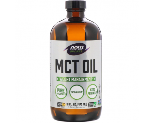 Масло МСТ, MCT Oil, Now Foods, Sports, без вкуса, 473 мл