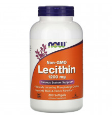 Лецитин, Lecithin, Now Foods, 1200 мг, 200 гелевых капсул