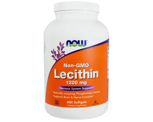 Лецитин, Lecithin, Now Foods, 1200 мг, 400 гелевых капсул