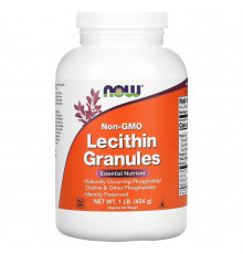 Лецитин в гранулах, Lecithin, Now Foods,  без ГМО, 454 г