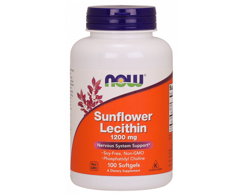 Подсолнечный лецитин, Sunflower Lecithin, Now Foods, 1200 мг, 100 гелевых капсул