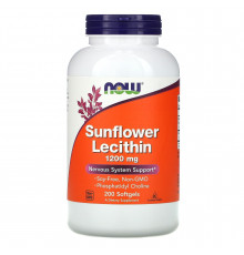 Подсолнечный лецитин, Sunflower Lecithin, Now Foods, 1200 мг, 200 гелевых капсул