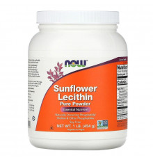 Подсолнечный лецитин, Sunflower Lecithin, Now Foods, чистый порошок, 454 г