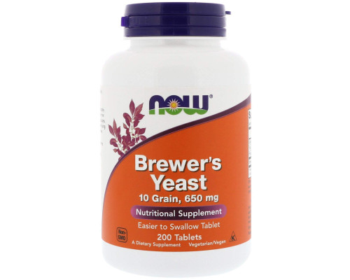 Пивные дрожжи, Brewer's Yeast, Now Foods, 1950 мг, 200 таблеток (650 мг в таблетке)