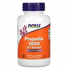 Прополис, Propolis 1500, NOW Foods, 100 вегетарианских капсул
