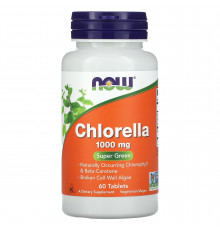 Хлорелла, Chlorella, NOW Foods, 1000 мг, 60 таблеток