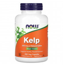 Ламинария, Kelp, NOW Foods, 325 мкг, 250 вегетарианских капсул