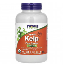 Бурые морские водоросли, ламинария, Kelp, NOW Foods, органический порошок, 227 г.