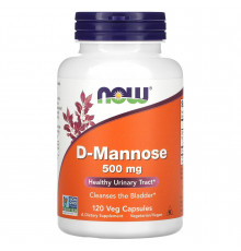 D-манноза, D-Mannose, NOW Foods, 500 мг, 120 вегетарианских капсул