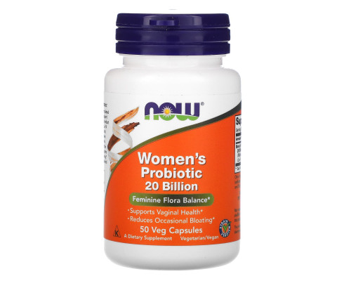 Пробиотики для женщин, Woman's Probiotic, Now Foods, 20 млрд КОЕ, 50 растительных капсул