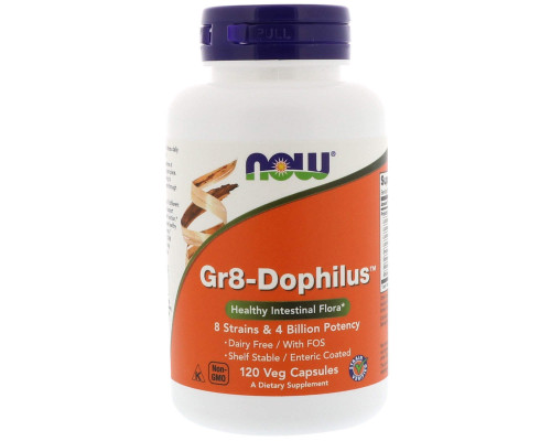 Пробиотики, Gr8-Dophilus, Now Foods, 120 вегетарианских капсул