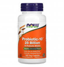 Пробиотики-10, Probiotic-10, Now Foods, 25 млрд, 100 растительных капсул