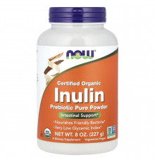 Инулин органический,  Inulin, Now Foods, порошок, 227 г