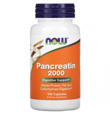 Панкреатин, Pancreat 2000i, Now Foods, 200 мг, 100 капсул