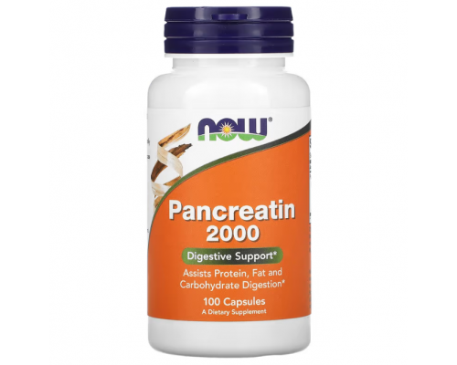 Панкреатин, Pancreat 2000i, Now Foods, 200 мг, 100 капсул