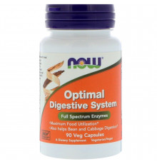 Пищеварительные ферменты, Optimal Digestive System, Now Foods, 90 вегетарианских капсул