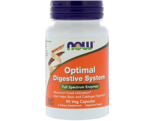 Пищеварительные ферменты, Optimal Digestive System, Now Foods, 90 вегетарианских капсул
