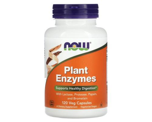 Энзимы, Plant Enzymes, Now Foods, ферменты, 120 капсул