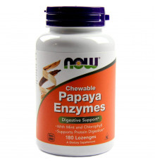Пищеварительные ферменты папайи, Papaya Enzymes, Now Foods, 180 леденцов