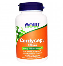 Кордицепс, Cordyceps, Now Foods, 750 мг, 90 вегетарианских капсул