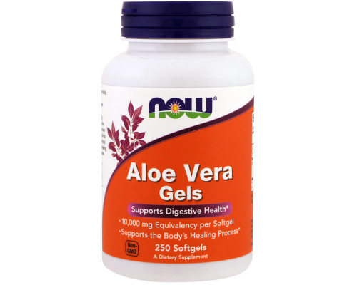 Алоэ вера, Aloe Vera Gels, Now Foods, 250 капсул