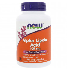 Альфа-липоевая кислота, Alpha Lipoic Acid, Now Foods, 100 мг, 120 вегетарианских капсул