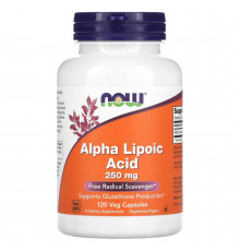 Альфа-липоевая кислота, Alpha Lipoic Acid, Now Foods, 250 мг, 120 вегетарианских капсул