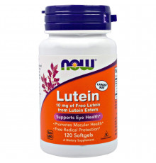 Лютеин, Lutein, NOW Foods, 10 мг, 120  гелевых капсул