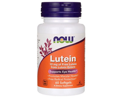 Лютеин, Lutein, Now Foods, 10 мг, 60  капсул