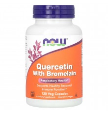 Кверцетин и бромелайн, Quercetin Bromelain, NOW Foods, 120 растительных капсул