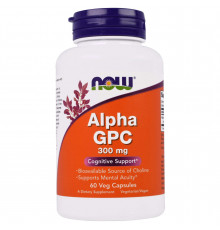 Альфа (глицерофосфохолин), Alpha GPC, Now Foods, 300 мг, 60 вегетарианских капсул