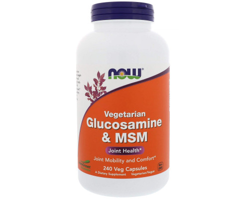 Глюкозамин и МСМ, Glucosamine & MSM, Now Foods, 240 вегетарианских капсул