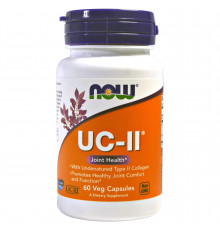 Коллаген типа II, Collagen, Now Foods, для здоровья суставов, неденатурированный, 60 вегетарианских капсул