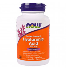 Гиалуроновая кислота, Hyaluronic Acid, Now Foods, двойная сила, 100 мг, 120 вегетарианских капсул
