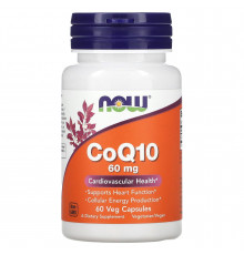 Коэнзим Q10, CoQ10, Now Foods, 60 мг, 60 вегетарианских капсул