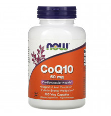 Коэнзим Q10, CoQ10, Now Foods, 60 мг, 180 вегетарианских капсул