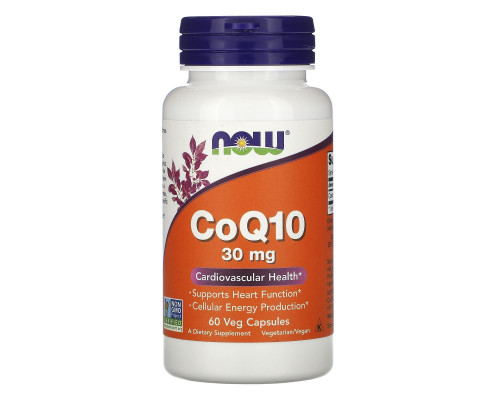 Коэнзим Q10, CoQ10, Now Foods, 30 мг, 60 вегетарианских капсул